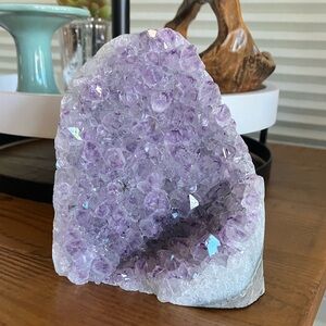Free Standing Polished Amethyst Crystal Cathedral Bookended Geode